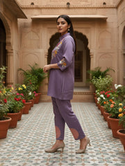 Embroidered Shirt with Trousers