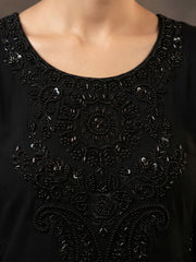 Black Chinon Party Wear Sharara Suit