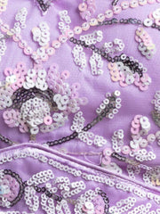 Lavender Sequins Net Designer Lehenga Choli With Dupatta