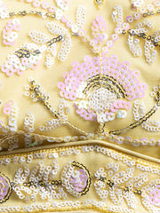 Yellow Sequins Net Designer Lehenga Choli With Dupatta