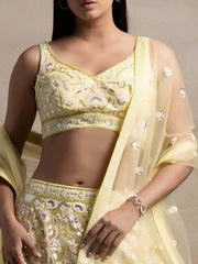 Yellow Sequins Net Designer Lehenga Choli With Dupatta