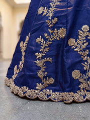 Blue Rangoli Silk Zari and Threads Festive Lehenga Choli
