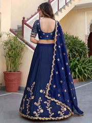 Blue Rangoli Silk Zari and Threads Festive Lehenga Choli