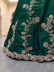 Green Rangoli Silk Zari and Threads Festive Lehenga Choli