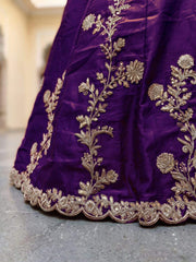 Purple Rangoli Silk Zari and Threads Festive Lehenga Choli