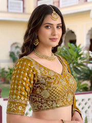 Yellow Rangoli Silk Zari and Threads Festive Lehenga Choli