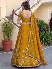 Yellow Rangoli Silk Zari and Threads Festive Lehenga Choli