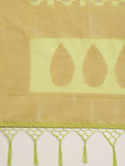 Green & Golden Woven Design Jaali Organza Banarasi Saree