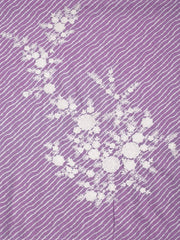 Lavender Floral Embroidered Sequinned Unstitched Dress Material