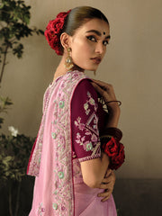Rose Pink Khatli Work Embroidered Designer Wedding Saree