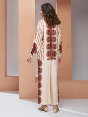 Off White Multi Digital Printed Silk Co-Ord Set