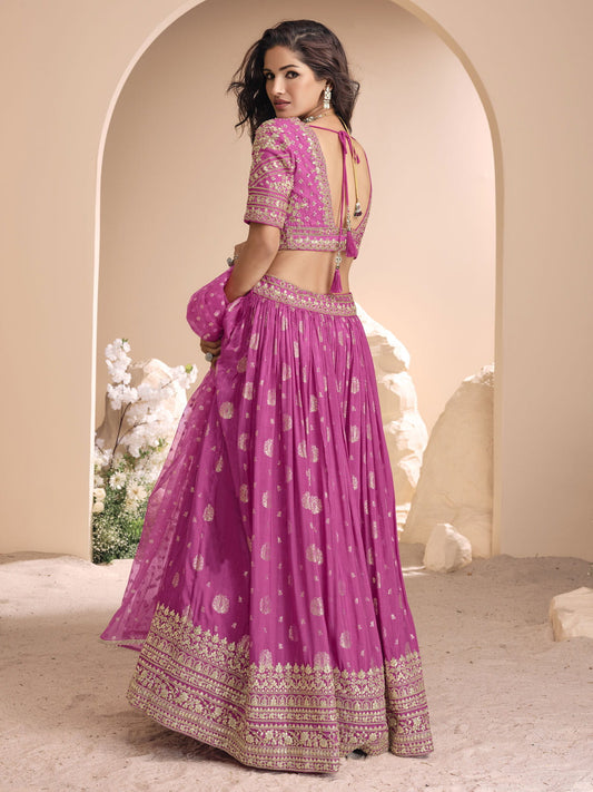 Pink Embroidered Lehenga Choli