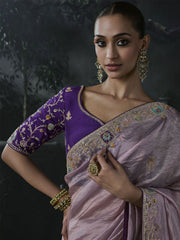 Elara Tissue Silk Saree Purple