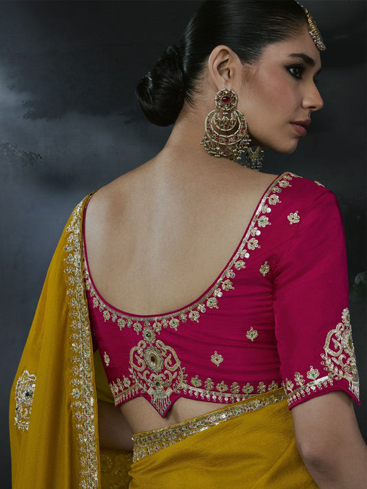 Aurea Tissue Silk Saree Yellow