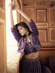 Deep Purple Jacket Style Lehenga Choli