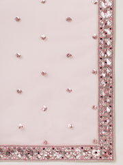 Rose Gold Net Mirror and Sequinse embroidery Semi-Stitched Lehenga choli and Dupatta
