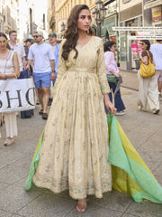 Wedding Wear Awesome Cream Heavy Anarkali Gown