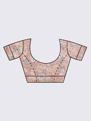 PEACH Organza Sequins, Zarkan and thread embroidery Semi-Stitched Lehenga choli & Dupatta