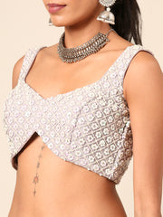 Mauve Chinon Sequins and Zarkan embroidery Semi-Stitched Lehenga choli & Dupatta