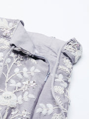 Mauve Chinon Sequins and Zarkan embroidery Semi-Stitched Lehenga choli & Dupatta