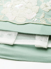 Sea Green Chinon Sequins and Zarkan embroidery Semi-Stitched Lehenga choli & Dupatta