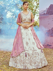 Purple Viscos fabric Sequins work Semi-Stitched Lehenga choli & Dupatta