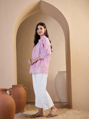 Shirt Collar Embroidered Tunic