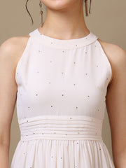 Girls Embroidered Halter Neck Ethnic Dresses