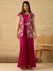 Embroidered Top with Palazzos