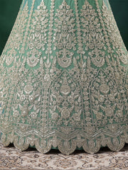 Pista Zari Dori & Multiple Sequins Wedding Lehenga Choli