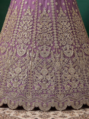 Purple Zari Dori & Multiple Sequins Wedding Lehenga Choli