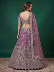 Purple Zari Dori & Multiple Sequins Wedding Lehenga Choli