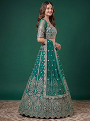 Rama Zari Dori & Multiple Sequins Wedding Lehenga Choli