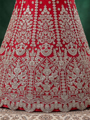 Red Zari Dori & Multiple Sequins Wedding Lehenga Choli