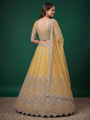 Yellow Zari Dori & Multiple Sequins Wedding Lehenga Choli