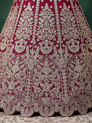 Pink Zari Dori & Multiple Sequins Wedding Lehenga Choli