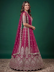 Pink Zari Dori & Multiple Sequins Wedding Lehenga Choli