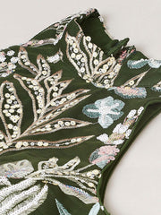 Adorable Green Sequins Net Receptions Wear Lehenga Choli With Dupatta