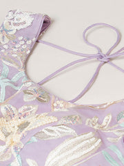 Lovely Lavender Embroidered Net Wedding Wear Lehenga Choli With Dupatta