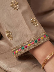 Cream Chinon Embroiderd Sharara Suit