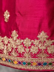 Magenta Chinon Embroiderd Sharara Suit