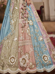 Multi colour Georgette Fabric Sequins embroidery Semi-Stitched Lehenga choli and Dupatta