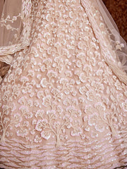 Nude Net Sequinse embroidery Semi-Stitched Lehenga choli and Dupatta