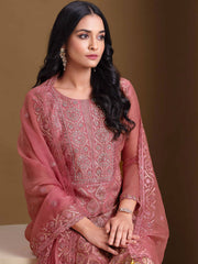 Pink Embroidery Pant Style Suit