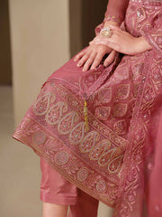 Pink Embroidery Pant Style Suit
