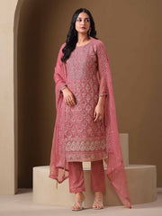 Pink Embroidery Pant Style Suit