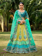 Green Silk Wedding Lehenga Choli