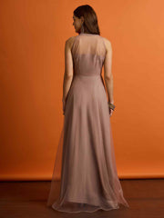 Embroidered V-Neck Gown Ethnic Dresses