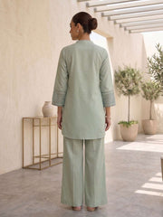 Floral Embroidered Tunic with Palazzos