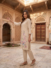Indie Florals Embroidered Tunic with Trousers